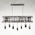 Silver Crystal Linear chandelier - Della Stone for dining room view 1