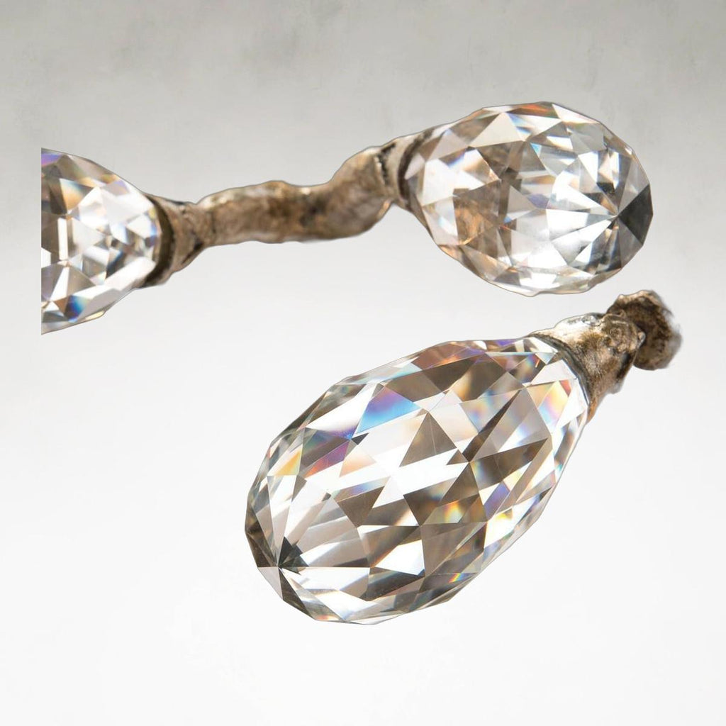 Silver Crystal Linear chandelier - Celeste Ray for dining room view 4
