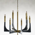 Acrylite 6-Light Brass and Acrylic Ceiling Chandelier
