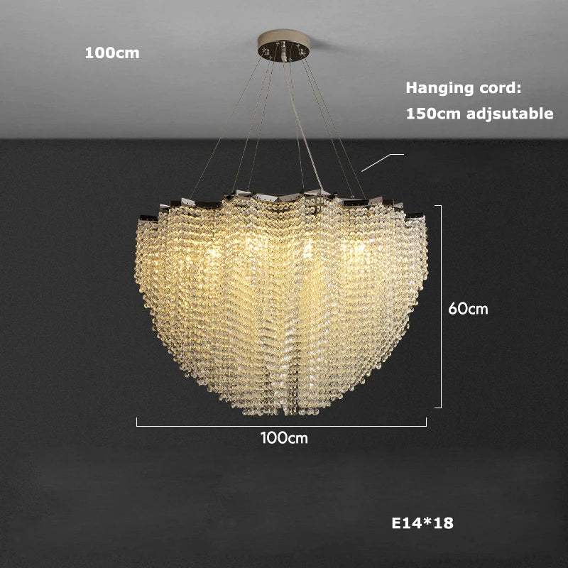 Clear Crystal chandelier - Jovie Bay for dining room view 8