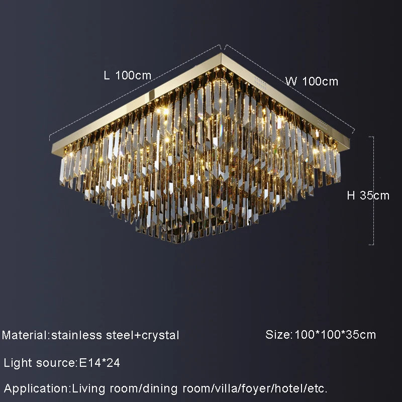 Smoke Crystal Round chandelier - Della House for dining room view 14