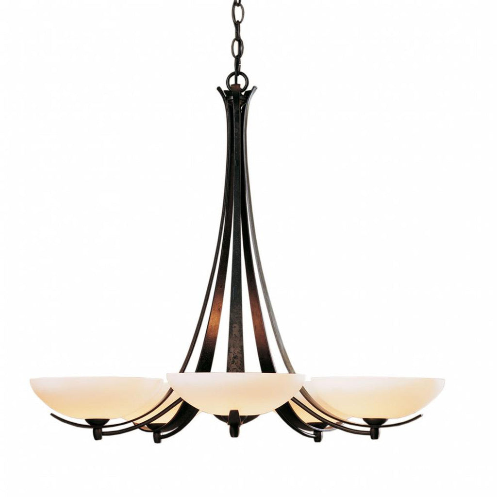 Aegis Chandelier, 5-Light, Sterling, Opal Glass, 31.3"W (101261-SKT-85-GG0123 5D0MUJ)
