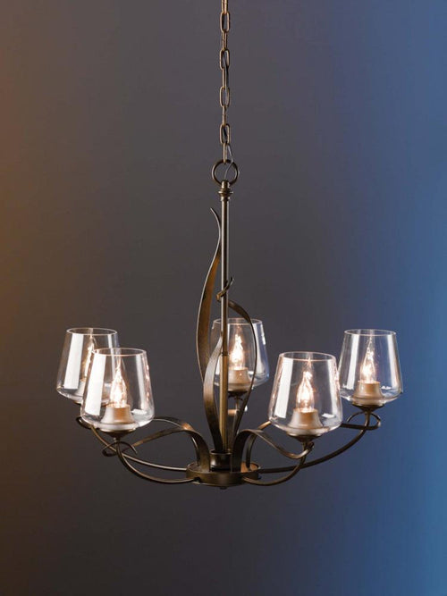 Aegis Chandelier, 5-Light, Natural Iron, Opal Glass, 31.3"W (101261-SKT-20-GG0123 5A9C)