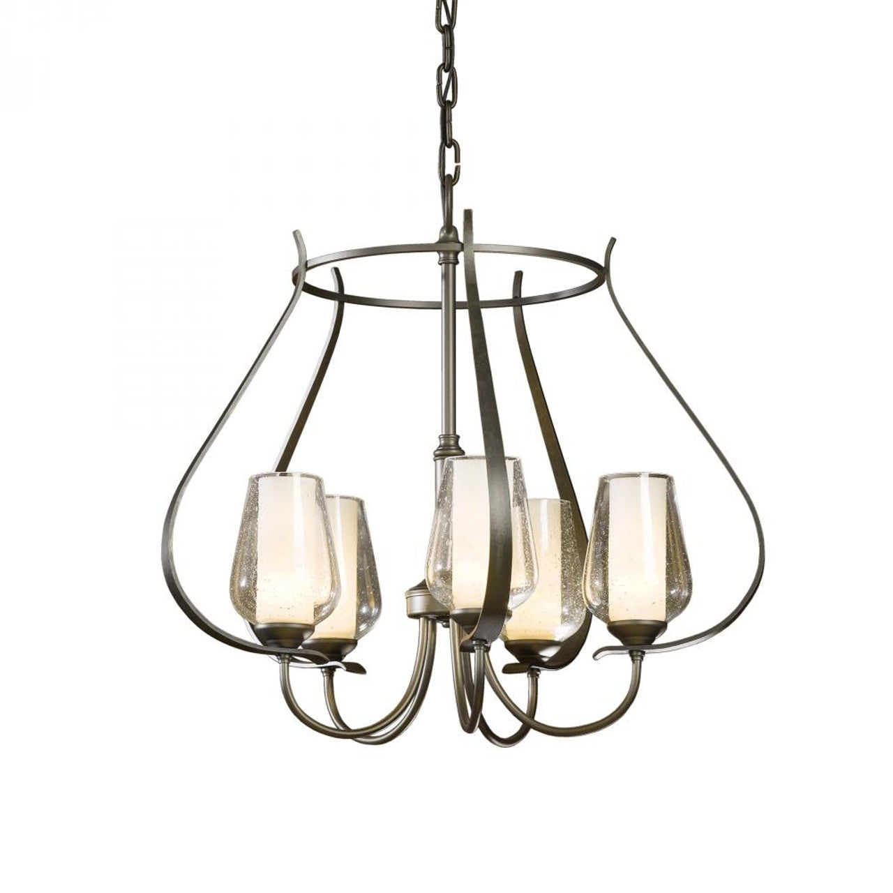 Flora Chandelier, 5-Light, Vintage Platinum, Opal Glass, 22.2"W (103045-SKT-82-GG0303 3WHWZG)