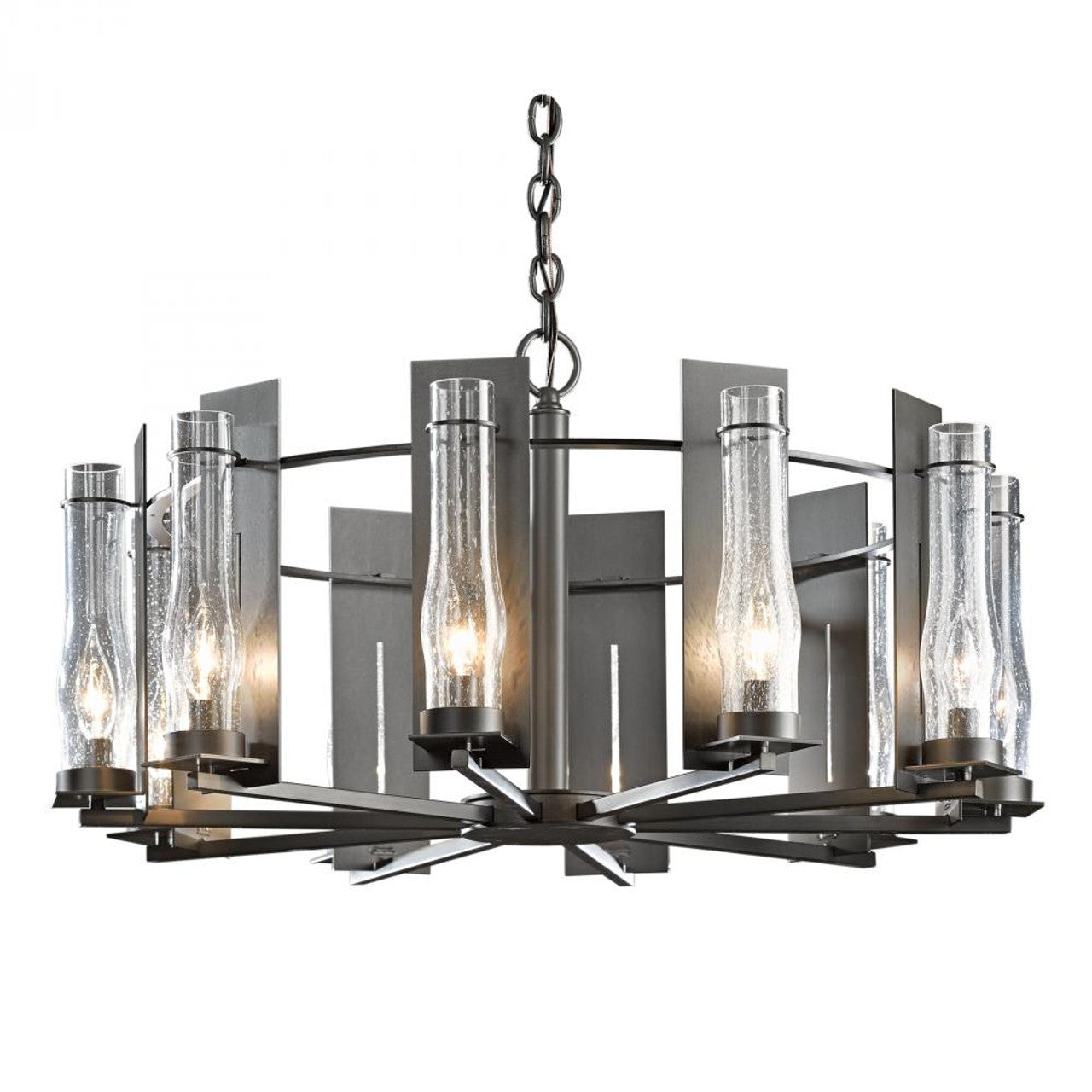 New Town Chandelier, 10-Light, Bronze, Seeded Clear Glass, 30"W (103290-SKT-05-II0184 39CH1D)