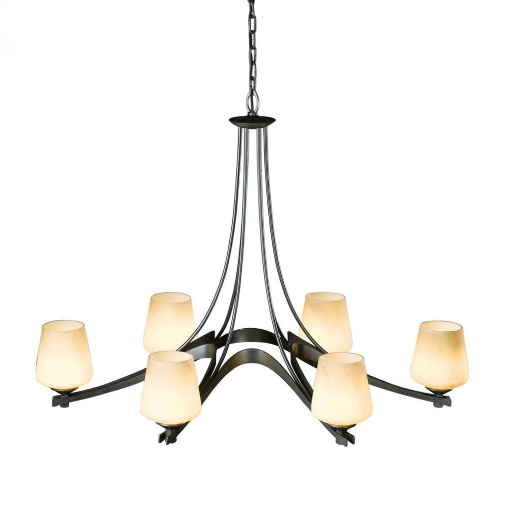 Gold Glass chandelier - Dorian Gleam for dining room view 1