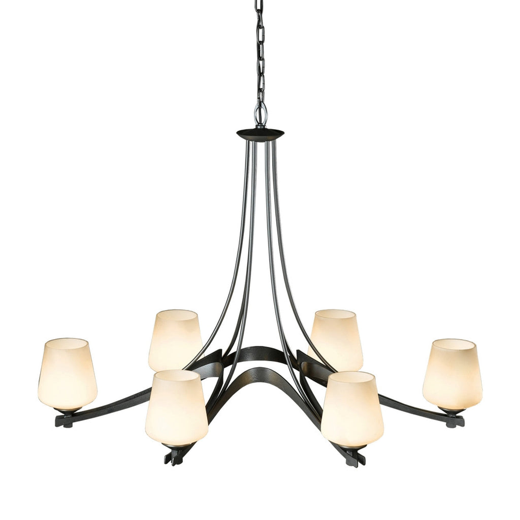 Silver Glass chandelier - Juno Harbor for dining room view 1