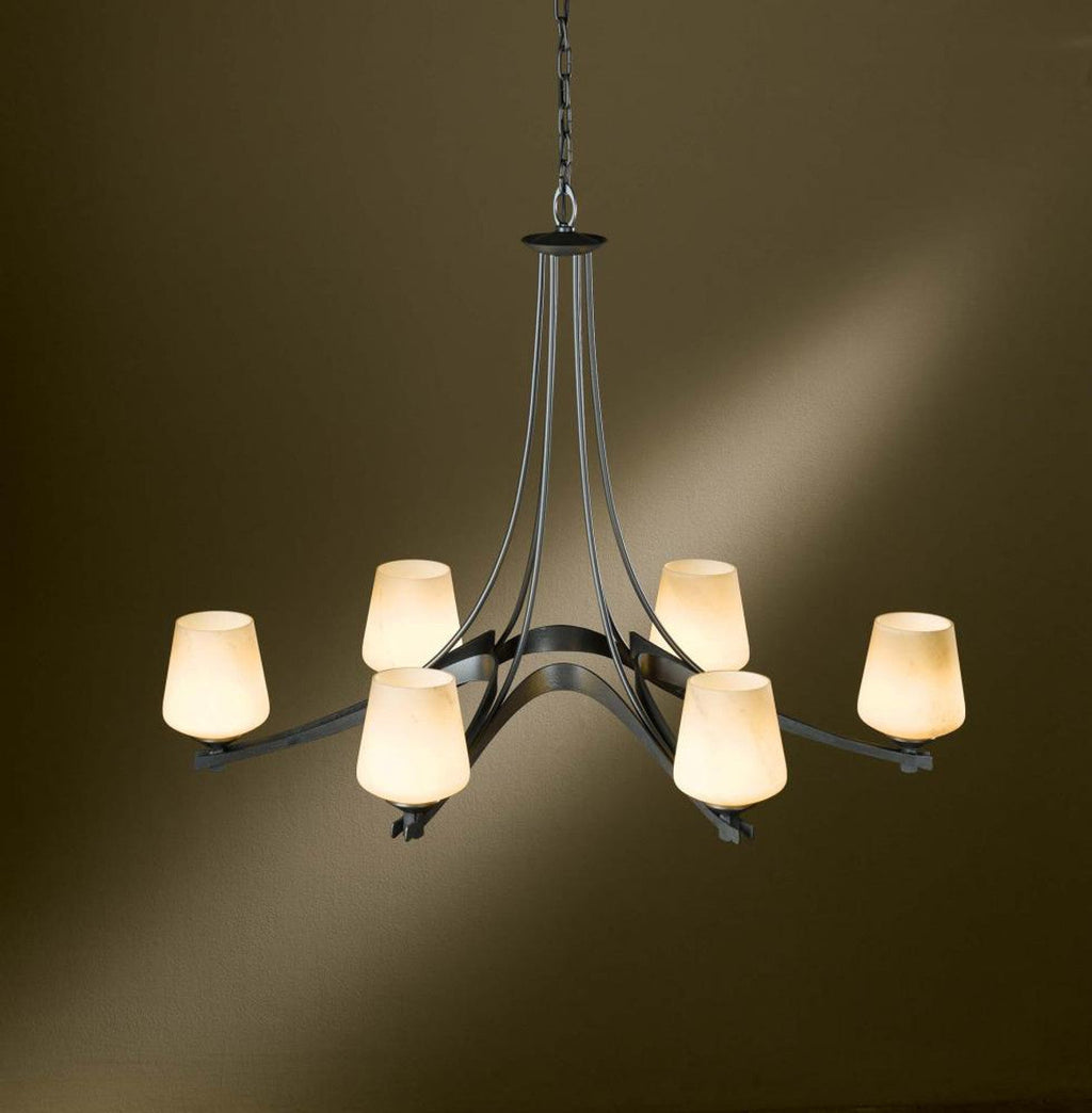 Black Glass chandelier - Una Ray for dining room view 1