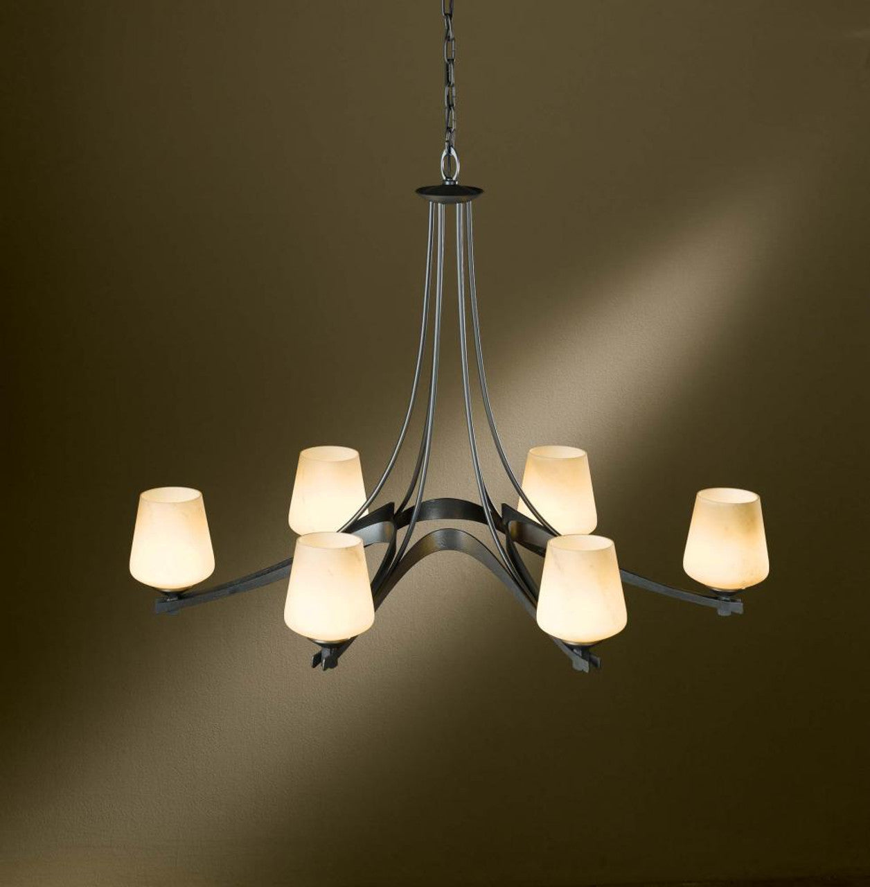 Black Glass chandelier - Una Ray for dining room view 1
