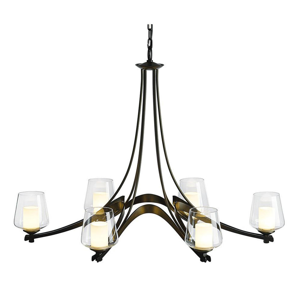 Clear Glass chandelier - Halo Harbor for dining room view 1