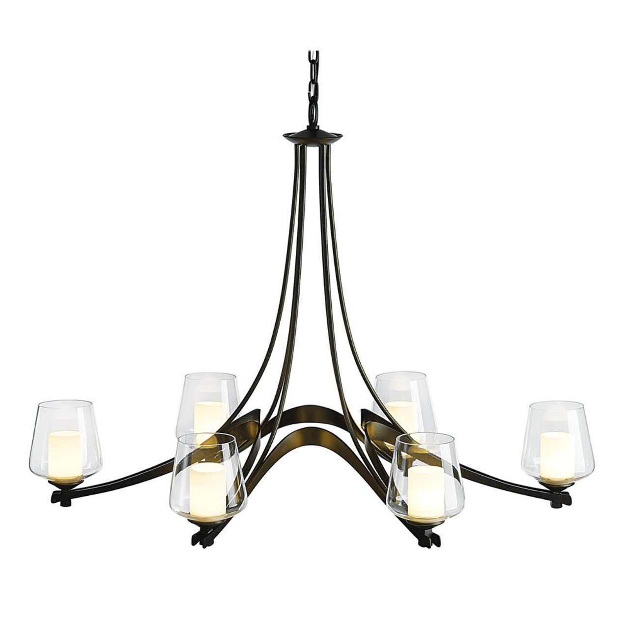 Clear Glass chandelier - Halo Harbor for dining room view 1