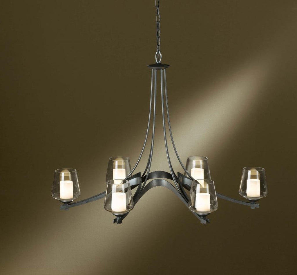 Black Glass chandelier - Alden Ray for dining room view 1