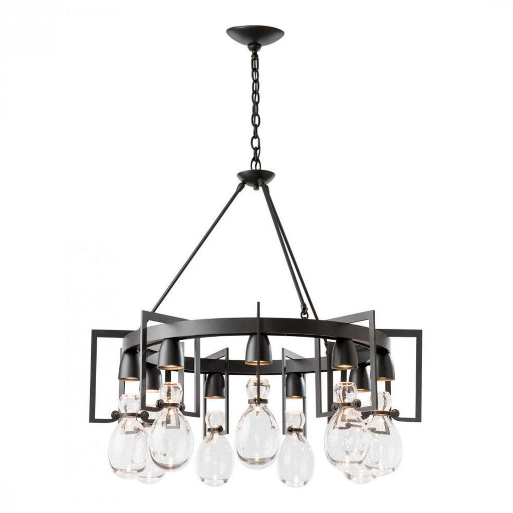 Vintage Platinum Crystal Linear chandelier - Rhea Harbor for dining room view 2