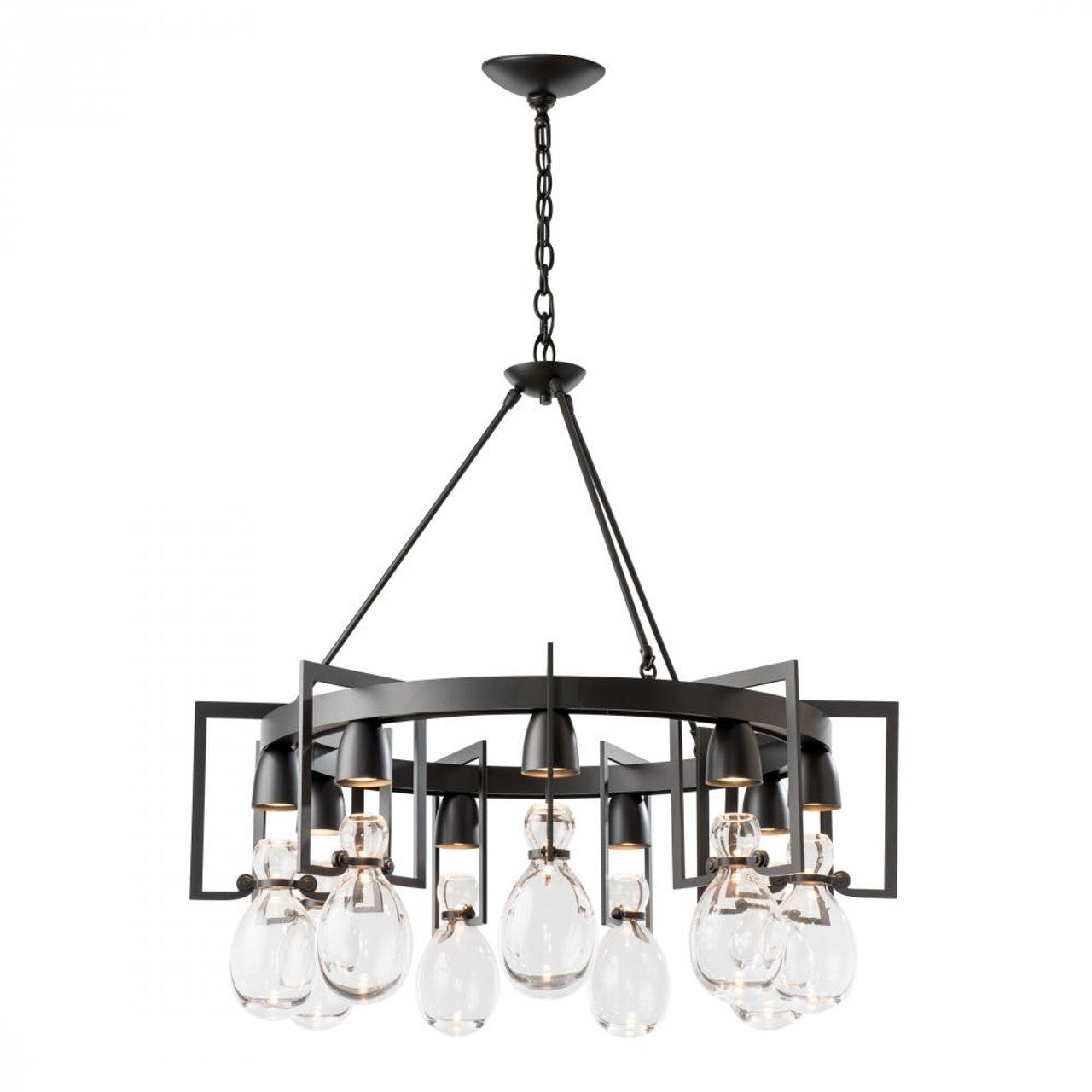 Vintage Platinum Crystal Linear chandelier - Rhea Harbor for dining room view 2