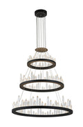 Black Crystal Tiered chandelier - Zinnia Gleam for dining room view 1