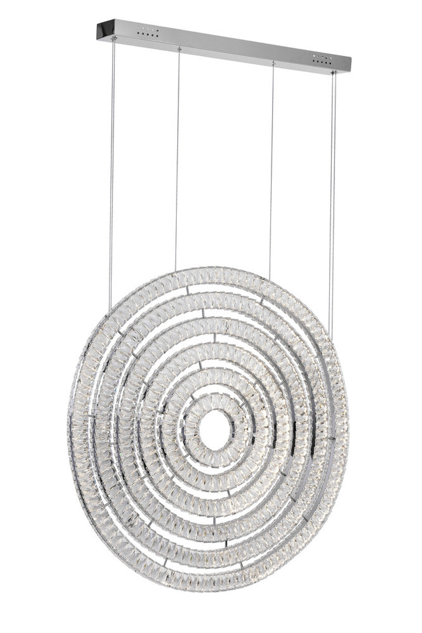 Clear Crystal Round chandelier - Bexley Gleam for dining room view 1