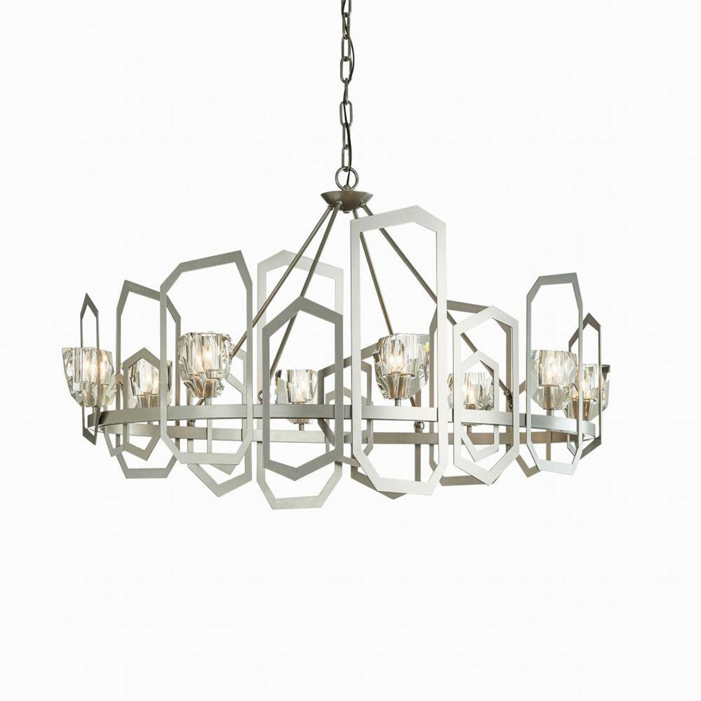 Gold Crystal Linear chandelier - Marlow Harbor for dining room view 1