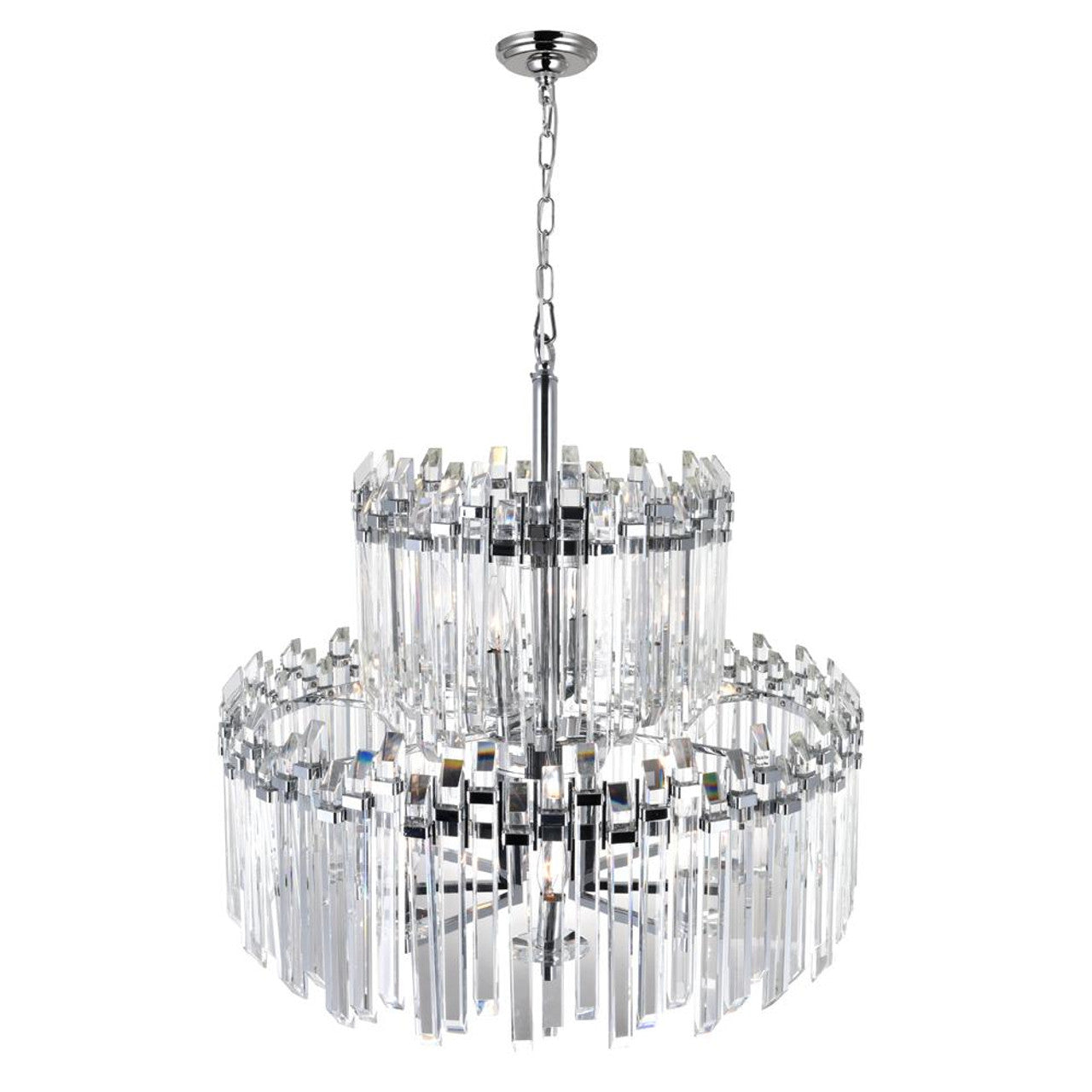 Clear Crystal Round chandelier - Bexley Gleam for dining room view 3