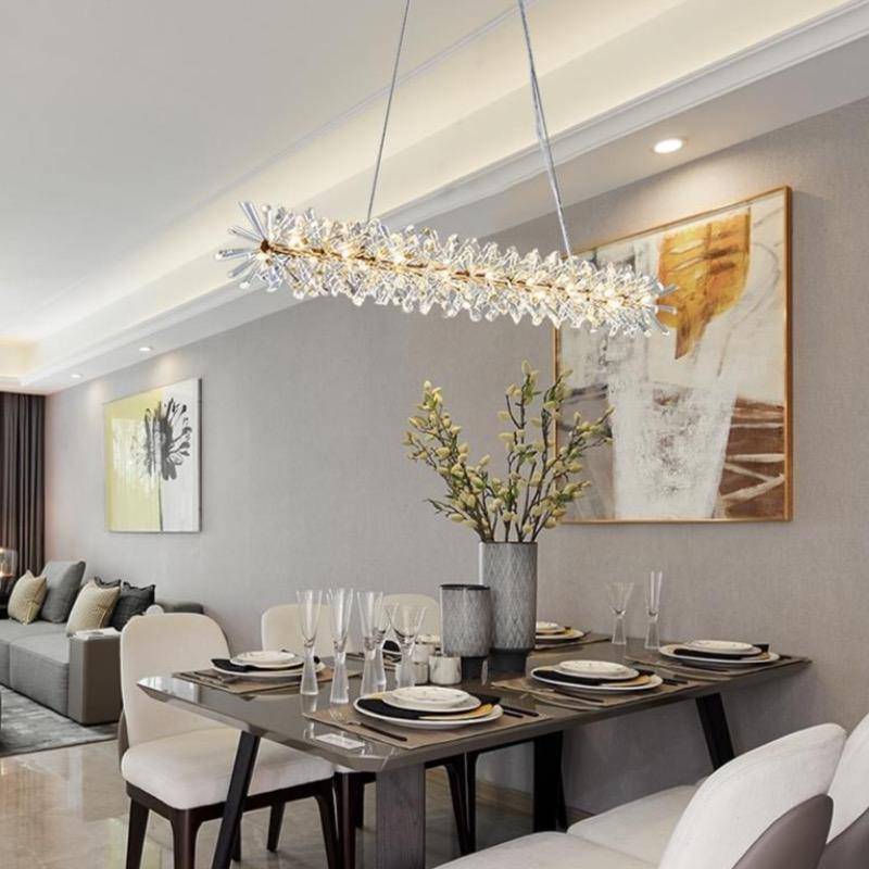 Gold Crystal chandelier - Zinnia Court for dining room view 2