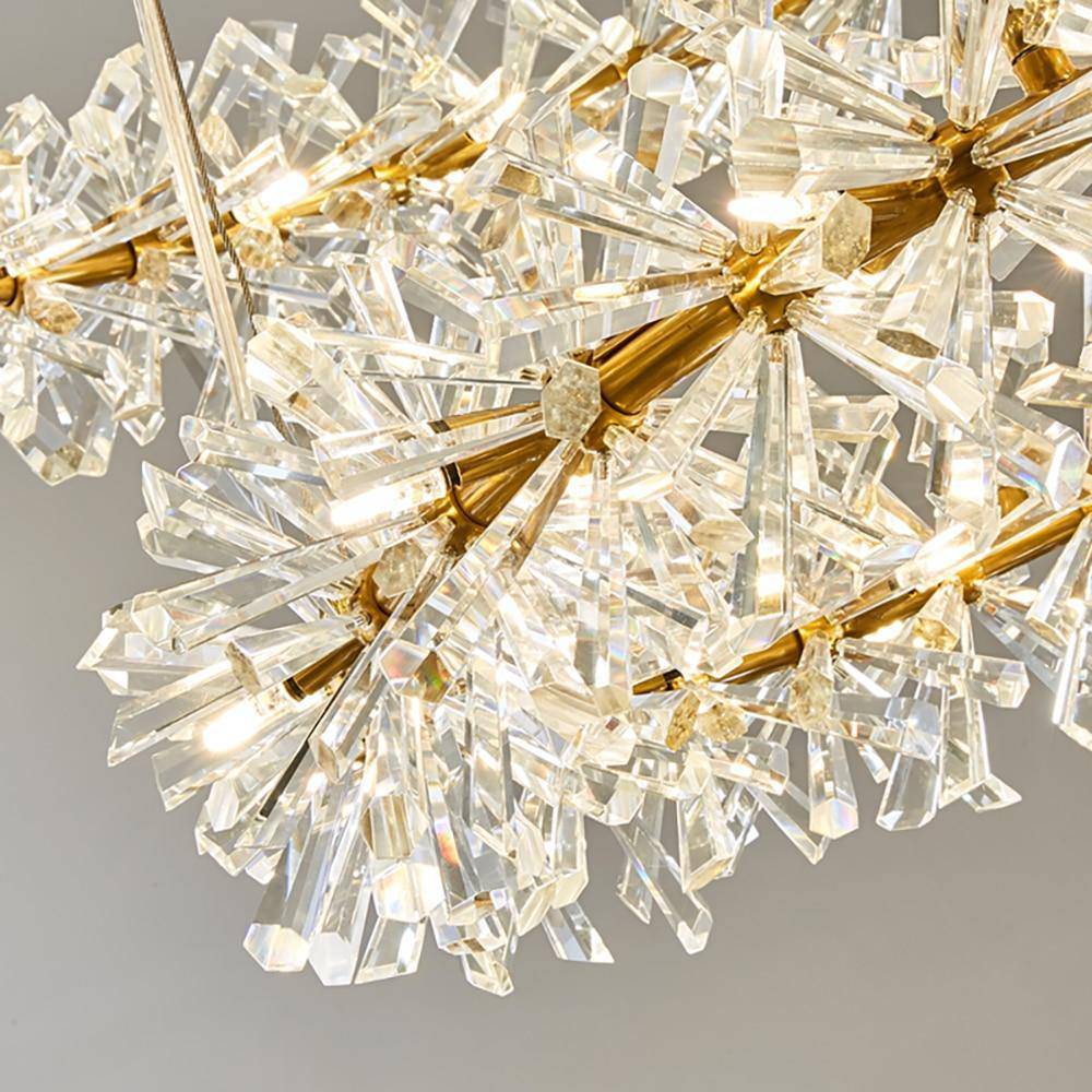 Gold Crystal chandelier - Zinnia Court for dining room view 6