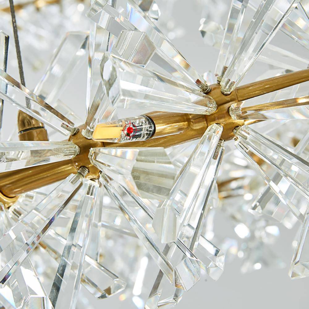 Gold Crystal chandelier - Zinnia Court for dining room view 5