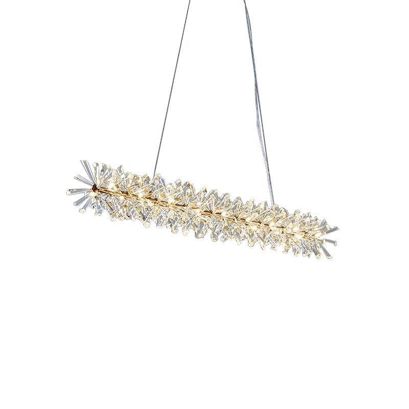 Gold Crystal chandelier - Zinnia Court for dining room view 7