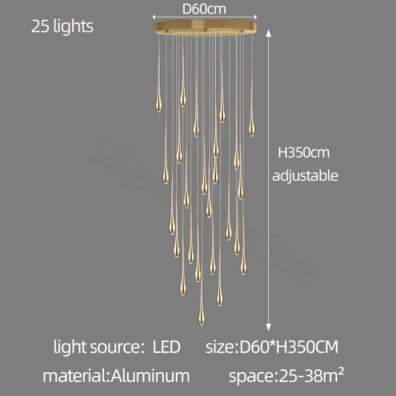 Gold Linear chandelier - Caro House for dining room view 10