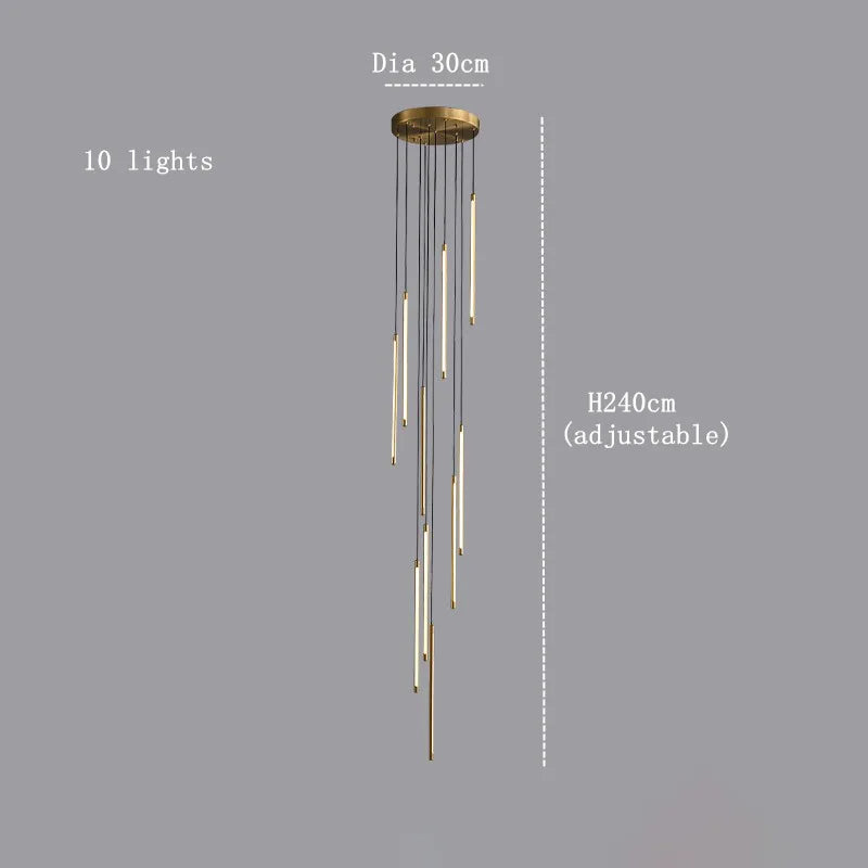 Brass Brass Linear chandelier - Piper Bay for dining room view 4