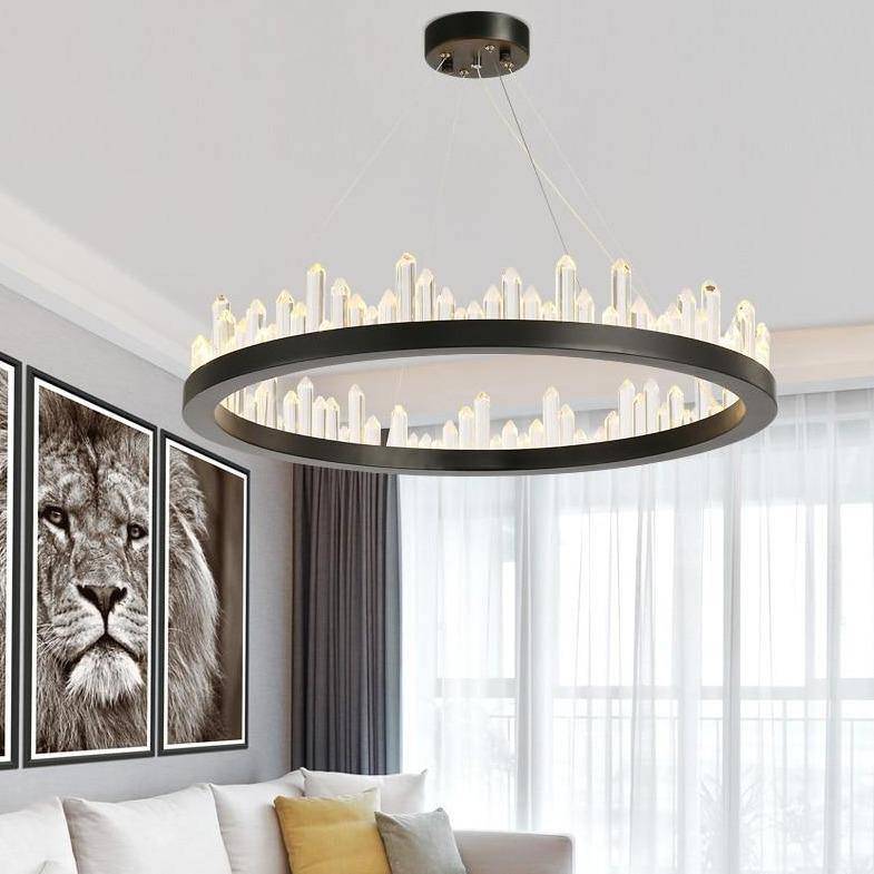 Black Crystal chandelier - Greer Bay for dining room view 2
