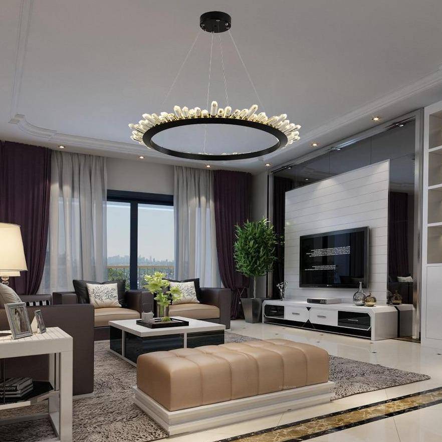 Black Crystal Round chandelier - Vela House for dining room view 2