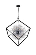 Black Metal chandelier - Evren Gleam for dining room view 1