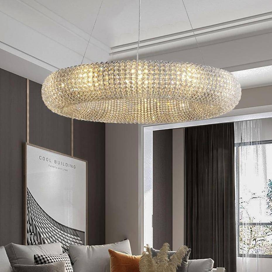 Clear Crystal Linear chandelier - Rhea House for dining room view 2