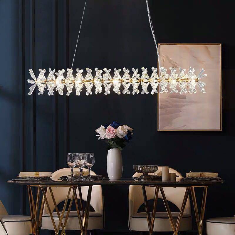 Gold Crystal chandelier - Zinnia Court for dining room view 1
