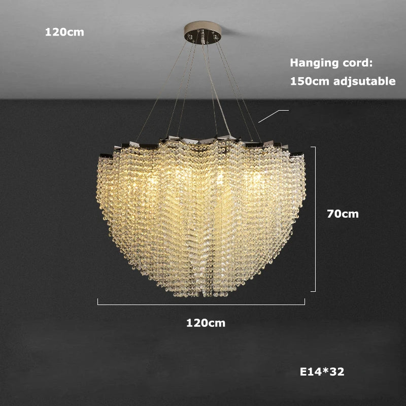 Clear Crystal chandelier - Jovie Bay for dining room view 9
