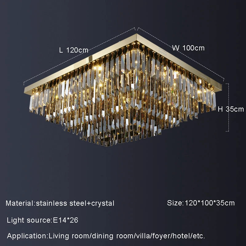 Smoke Crystal Round chandelier - Della House for dining room view 7