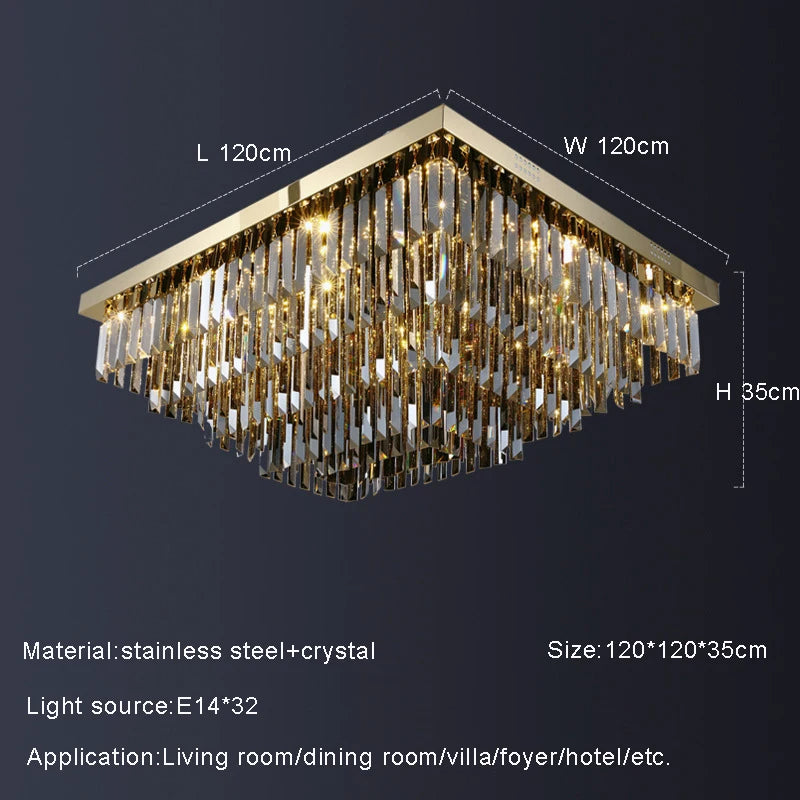 Smoke Crystal Round chandelier - Della House for dining room view 8