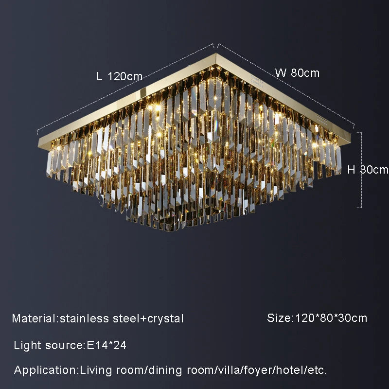 Smoke Crystal Round chandelier - Della House for dining room view 6