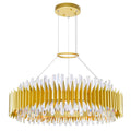 Satin Gold Crystal Round chandelier - Verona Gleam for dining room view 1