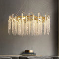 Clear Crystal Linear chandelier - Noor Lane for dining room view 1