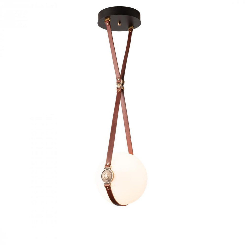 Derby Pendant, 1-Light, Standard Height, LED, Black, Opal Glass, 14"W (131042-LED-STND-10-24-LC-HF-GG0680 5D3KJD)