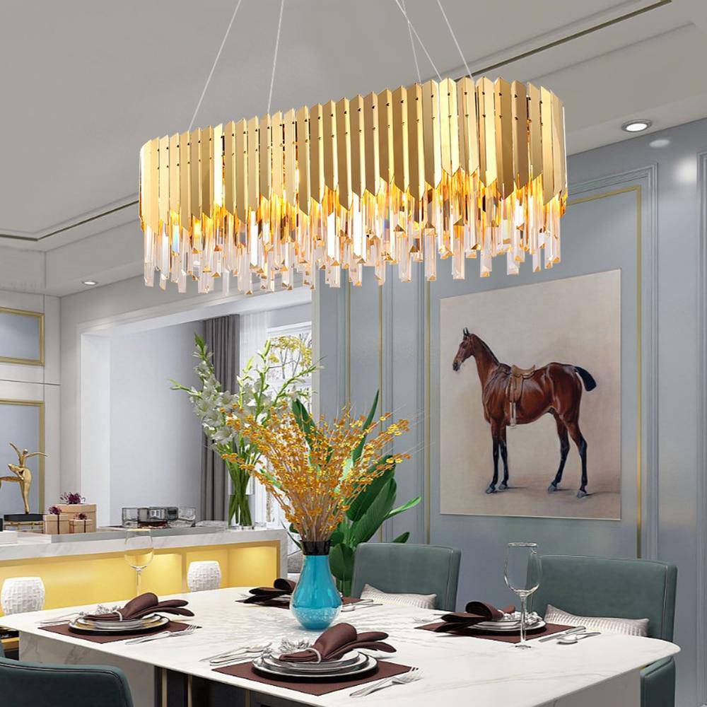 Clear Crystal chandelier - Elara Lane for dining room view 3