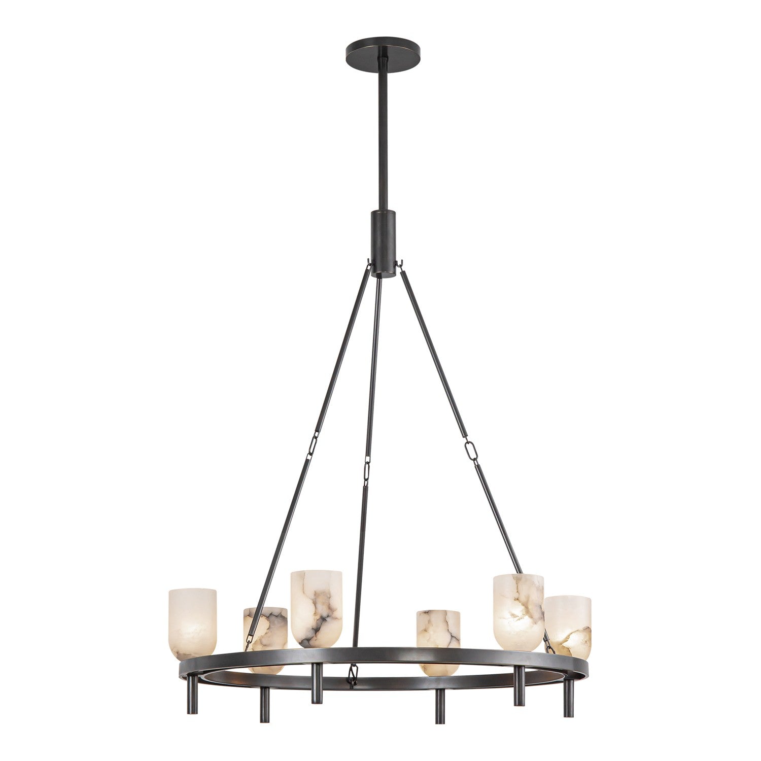 Bronze Alabaster chandelier - Opal Court for dining room view 1