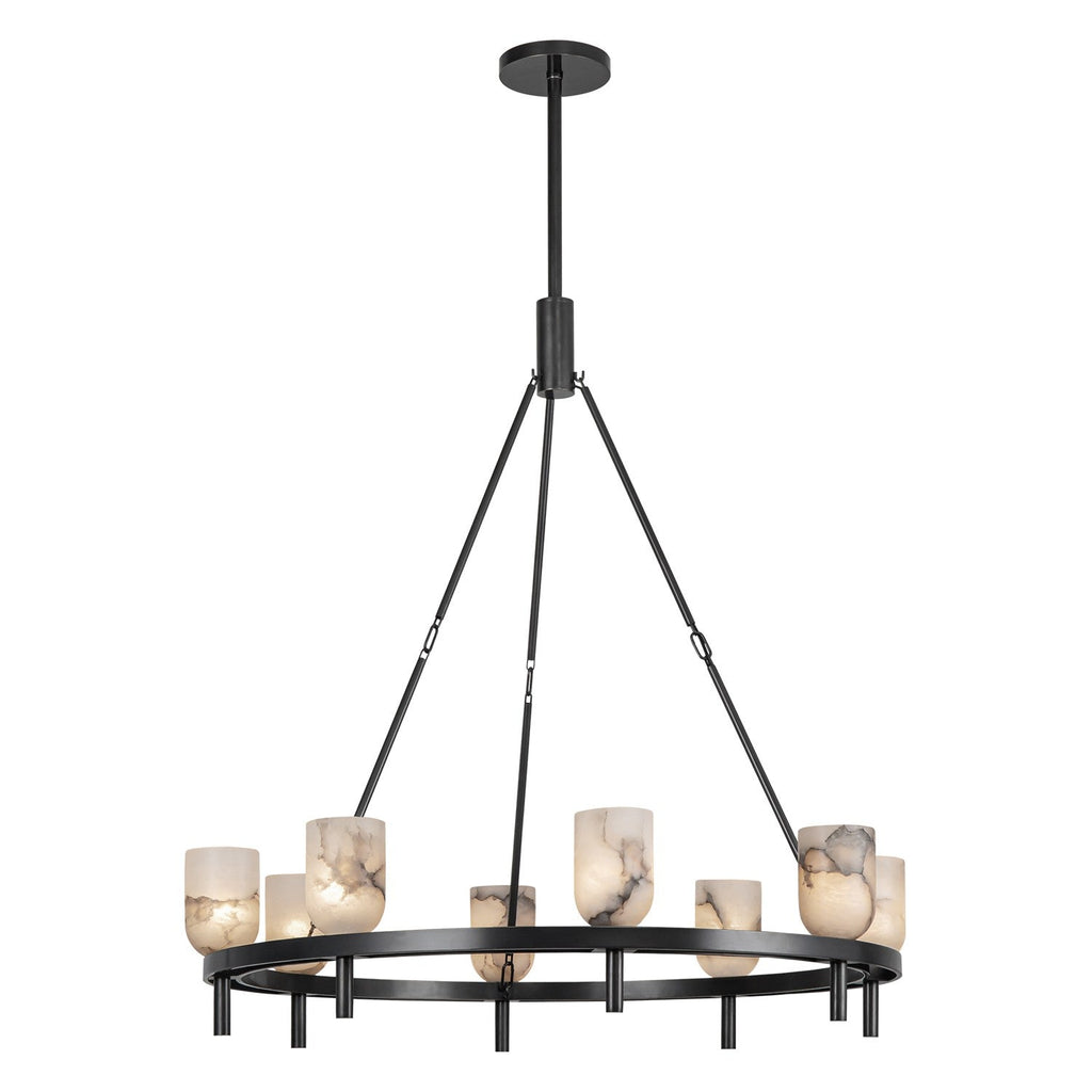 Bronze Alabaster chandelier - Oriel Court for dining room view 1
