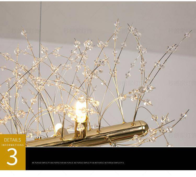 Clear Crystal Linear chandelier - Haven Lane for dining room view 9