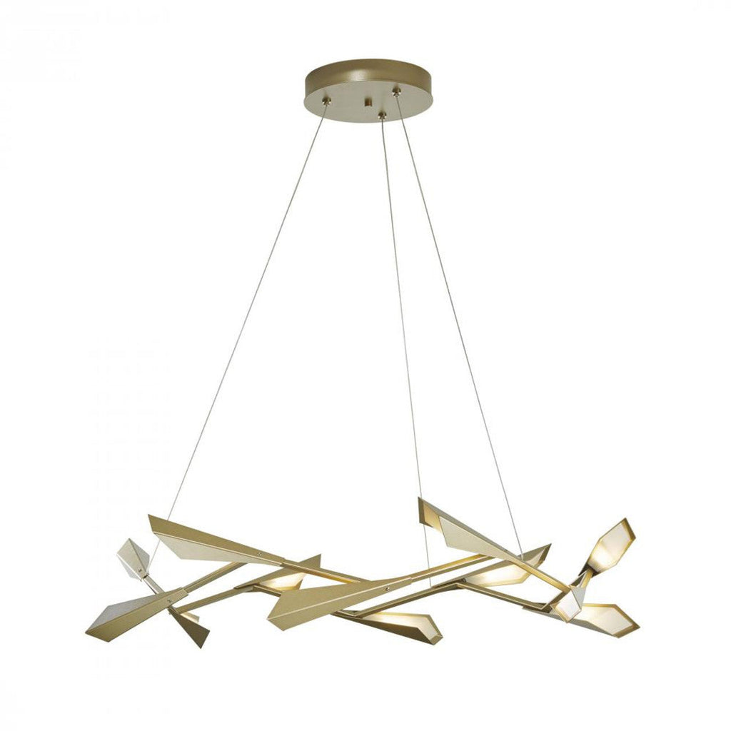 Celesse Pendant, 6-Light, Standard Height, Bronze, Frosted Glass Tube, 59.7"W (138920-SKT-STND-05-82 3W4MD2)