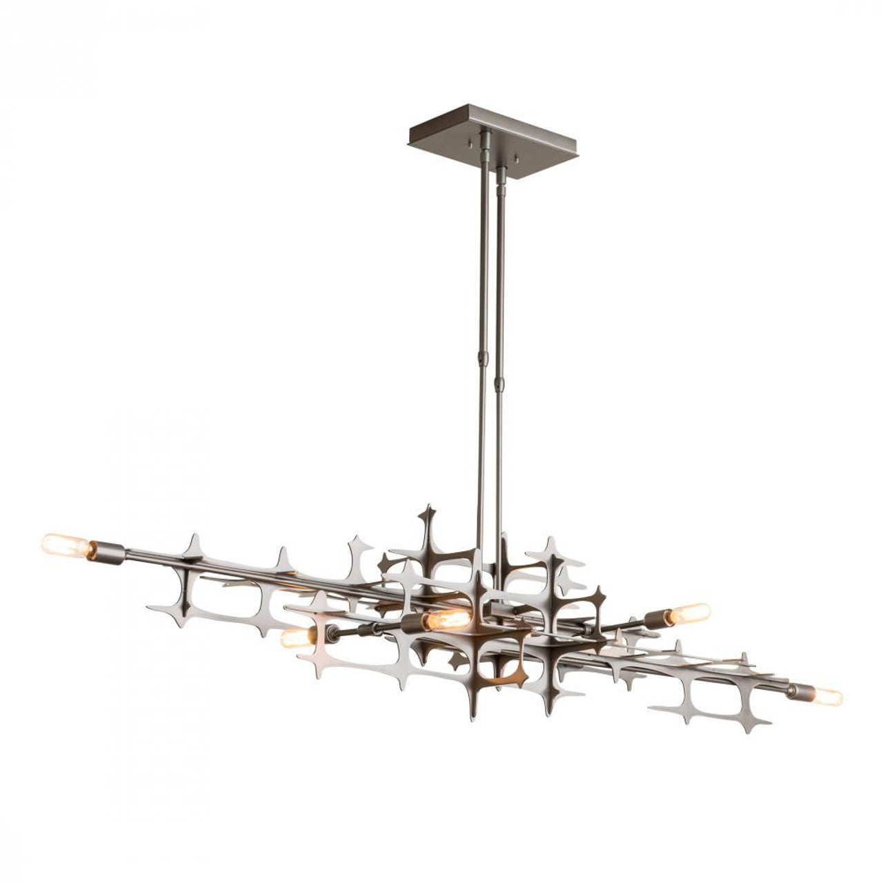 Grid Pendant, 6-Light, Standard Height, Bronze, 16.6"W (136385-SKT-STND-05 4RY8HZ)
