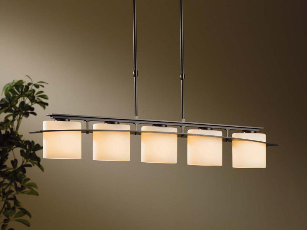 Arc Ellipse Pendant, 5-Light, Standard Height, Bronze, Opal Glass, 5.25"W (137525-SKT-STND-05-GG0182 MPGZ)