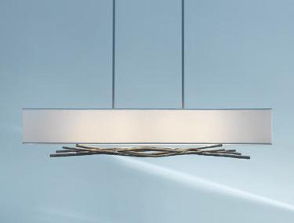 Ondrian Pendant, 3-light, Long Height, Natural Iron, Sand Glass, 24"W (138552-SKT-LONG-20-SS0032 UURN)