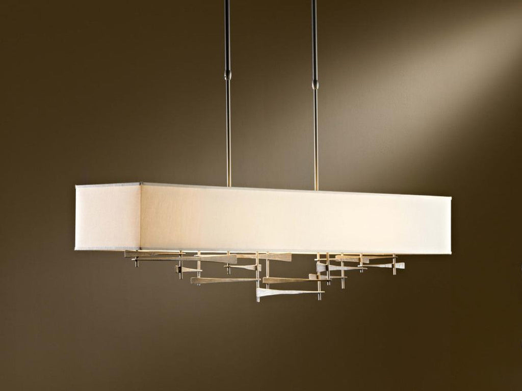 Cavaletti Pendant, 4-Light, Short Height, Black, Flax Shade, 42"W (137670-SKT-SHRT-10-SE4298 38ZDDY)