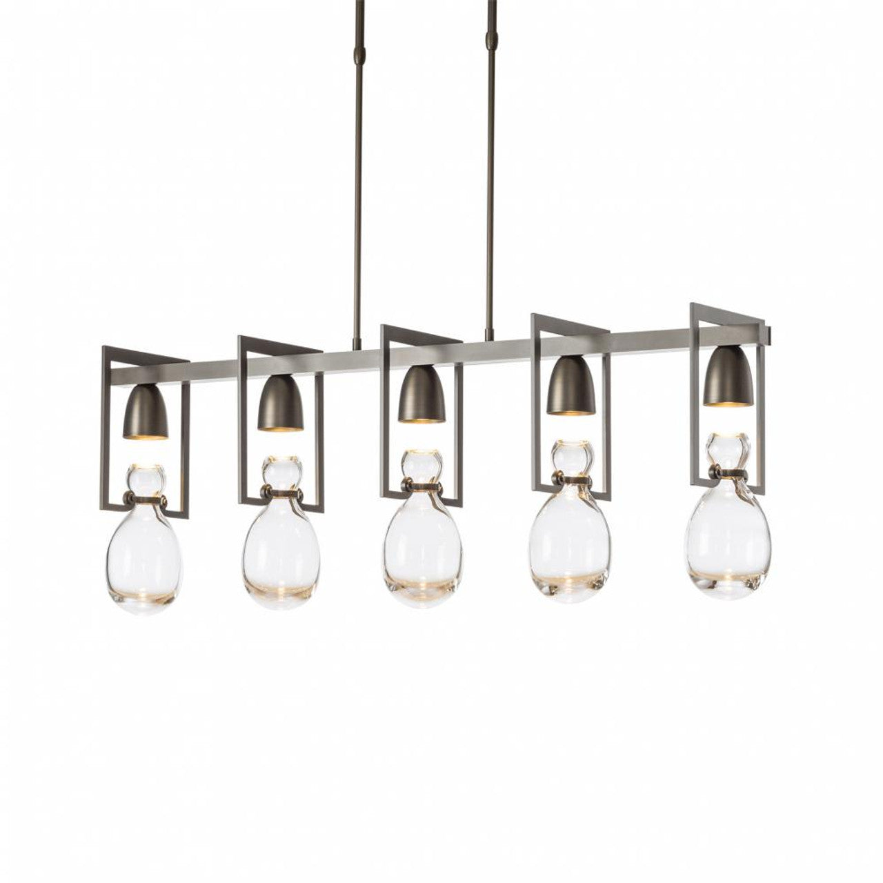 Cavaletti Pendant, 4-Light, Standard Height, Sterling, Natural Anna Shade, 42"W (137670-SKT-STND-85-SF4298 5D6T3K)